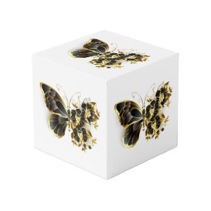 Gold Flower Butterfly met Black Orchid Kubus