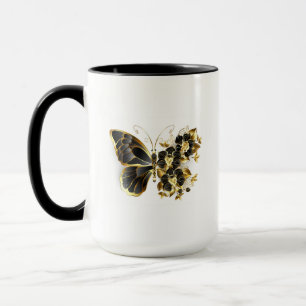 Gold Flower Butterfly met Black Orchid Mok