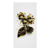Gold Flower Butterfly met Black Orchid Perfect Poster (Voorkant)