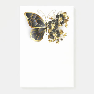Gold Flower Butterfly met Black Orchid Post-it® Notes