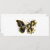 Gold Flower Butterfly met Black Orchid Save The Date (Voorkant / Achterkant)