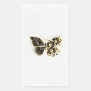 Gold Flower Butterfly met Black Orchid Servet
