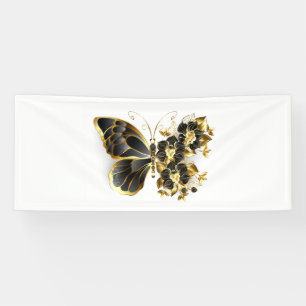 Gold Flower Butterfly met Black Orchid Spandoek