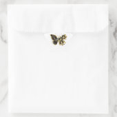 Gold Flower Butterfly met Black Orchid Ster Sticker (Tas)