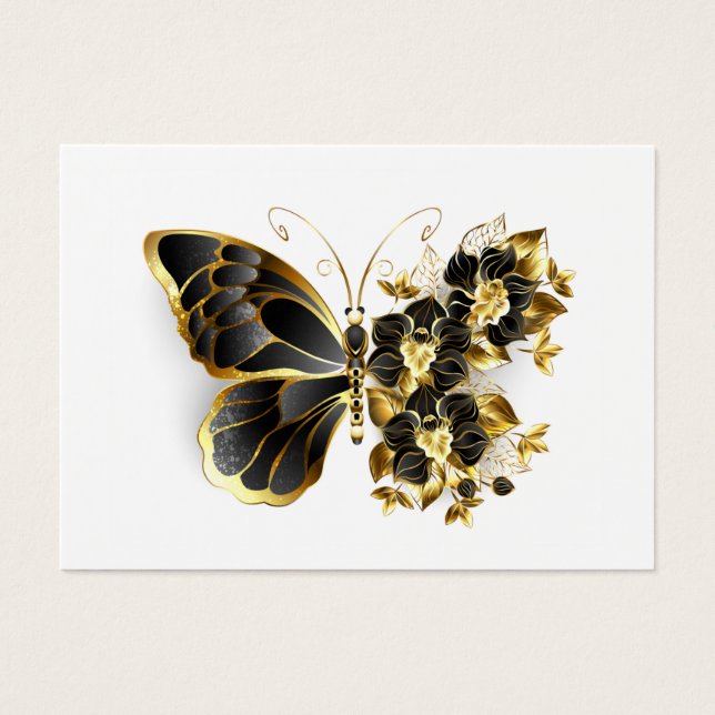 Gold flower Butterfly with Black Orchid (Devant)