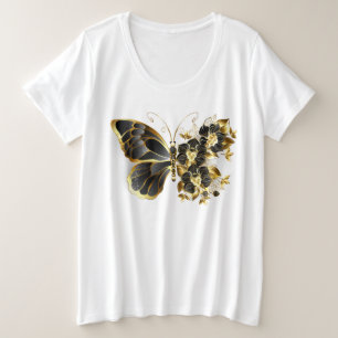 Gold flower Butterfly with Black Orchid