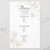 Gold Flower Dinner Menu Kaart (Voorkant)