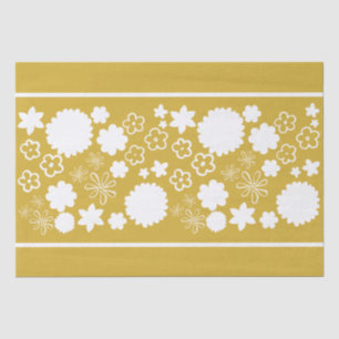 Gold Flower Floral Pattern Celebration Decoupage Tissuepapier