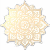 Gold Flower Mandala Sticker (Voorkant)