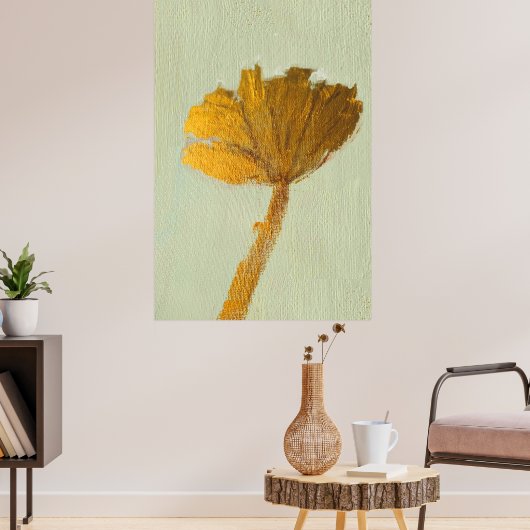 Gold Flower on Canvas Poster (Woonkamer 3)