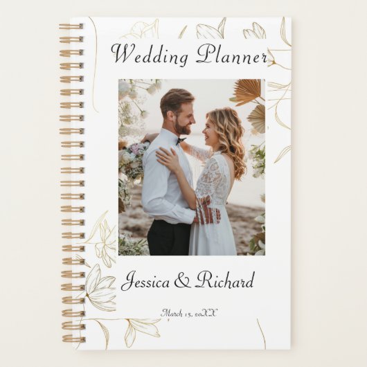 Gold Flower PHOTO Wedding Planner (Voorkant)
