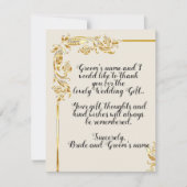 Gold Flower Scroll Weddenschap Hartelijk dank Kaart (Voorkant)