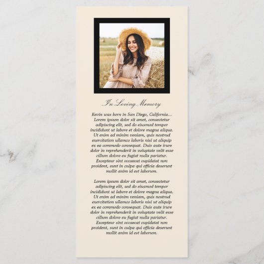 Gold Flowers Celebration of Life Programme Programma (Achterkant)