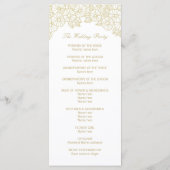 Gold Flowers op White Wedding Program Rack-Kaarten Programma (Achterkant)