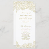 Gold Flowers op White Wedding Program Rack-Kaarten Programma (Voorkant / Achterkant)