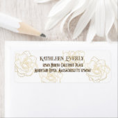 Gold Flowers Return Address Label (Insitu)