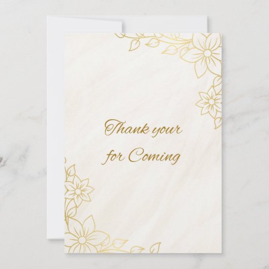 Gold Flowery Wedding invitation (Dos)