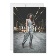 Gold Foil 2020 Typografie Afstuderen Uitnodiging