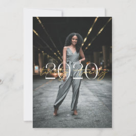 Gold Foil 2020 Typografie Afstuderen Uitnodiging