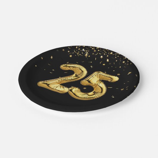Gold Foil 25 ballonnen en Confetti Paper Bord (Gekanteld)