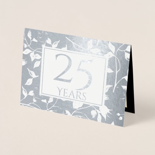 Gold Foil 25e anniversaire Mariage Invitations (Devant)