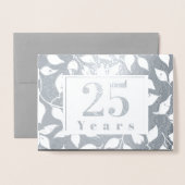 Gold Foil 25th Wedding Jubileum Invitations Folie Kaarten (Voorkant met envelop)