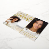 Gold Foil 2 Faire-part de graduation photo (Rotation)