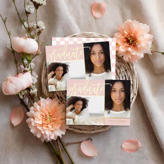 Gold Foil 2 Faire-part de graduation photo