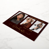 Gold Foil 3 Photo Moderne Calligraphie Carte Grad  (Rotation)