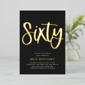 Gold Foil 60e anniversaire Invitation | 60e huile (Debout devant)