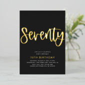 Gold Foil 70e anniversaire Invitation | Seventies (Debout devant)