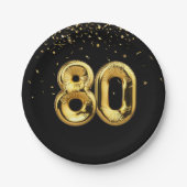 Gold Foil 80-ballonnen en Confetti Paper Bord (Voorkant)