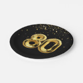 Gold Foil 80-ballonnen en Confetti Paper Bord (Gekanteld)