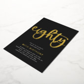Gold Foil 80th Birthday Invitation | 80 (Rotation)