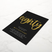 Gold Foil 80th Birthday Invitation | 80 Foil Invit (Rotation)
