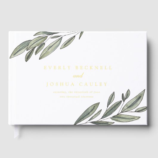 Gold Foil À feuillage persistant romantique Mariag (Recto)