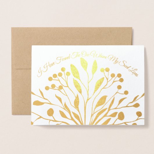 Gold Foil a trouvé celui que j'aime Faire-part de  (Devant avec enveloppe)