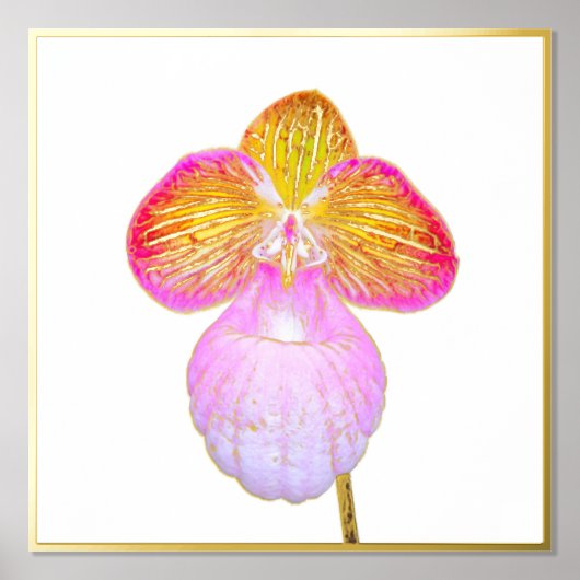 Gold Foil Accent Red Moon Orchid Print (Voorkant)