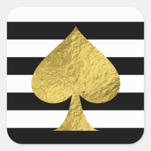 Gold Foil Ace of Spades Vierkante Sticker