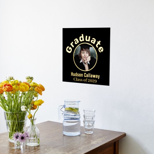 Gold Foil Afstuderen Poster Uw foto (Laag (Keuken))