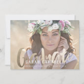 Gold Foil Afstuderen Script Card Kaart (Voorkant)