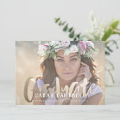 Gold Foil Afstuderen Script Card Kaart (Staand voorkant)