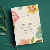 Gold Foil Aloha Hawaiian Graduation Invitations