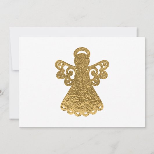Gold Foil Angel Silhouette kerstflat Kaart (Voorkant)