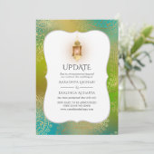 Gold Foil Arabian Bollywood Weduwupdate Kaart (Staand voorkant)