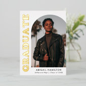 Gold Foil Arch Faire-part de graduation photo (Debout devant)