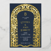 Gold Foil Art Déco Faire-part de mariage inspiré (Recto)