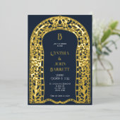 Gold Foil Art Déco Faire-part de mariage inspiré (Debout devant)