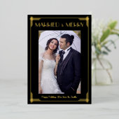 Gold Foil Art déco Marié & Joyeuse carte de Noël (Debout devant)