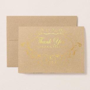 Gold Foil - Autumn Weddenschap Hartelijk dank Folie Kaarten